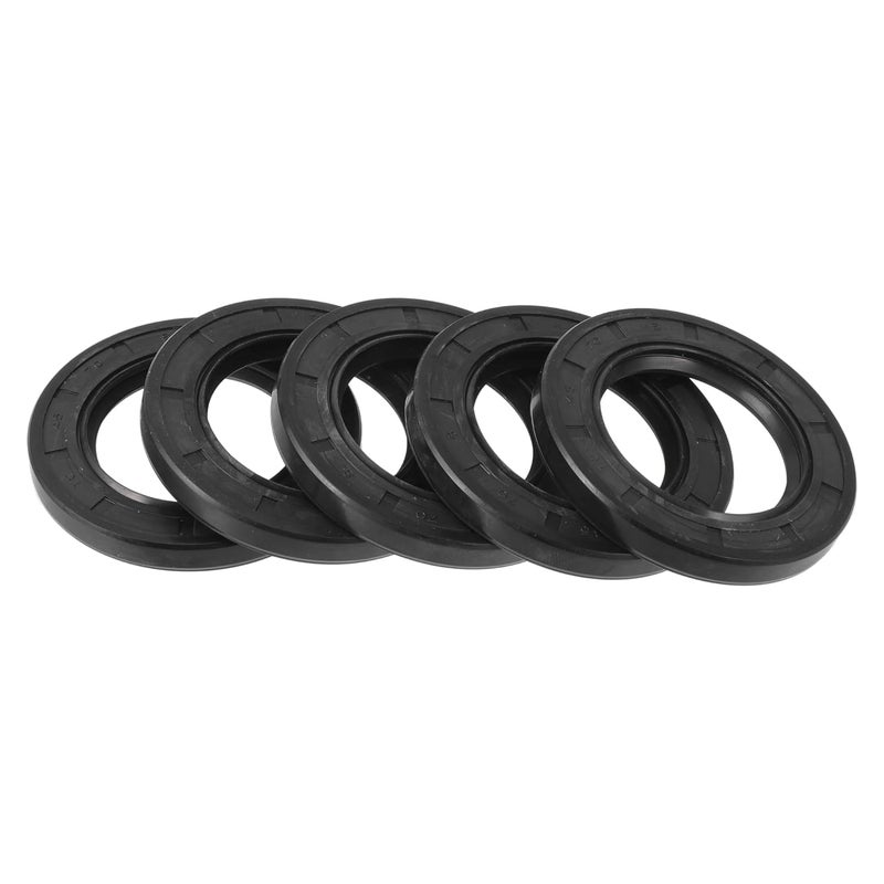 TUCKBOLD Universal Oil Seal TC Double Lip W Steel Spring Seal Ring Rotary Shaft Seal 45x70x8mm High Pressure NBR Rubber Black 5 Pcs - Image 1